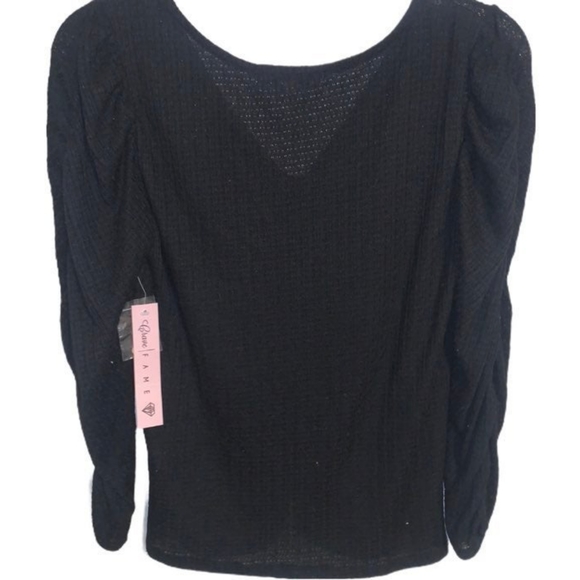 Ruched Black Top - Picture 3 of 10